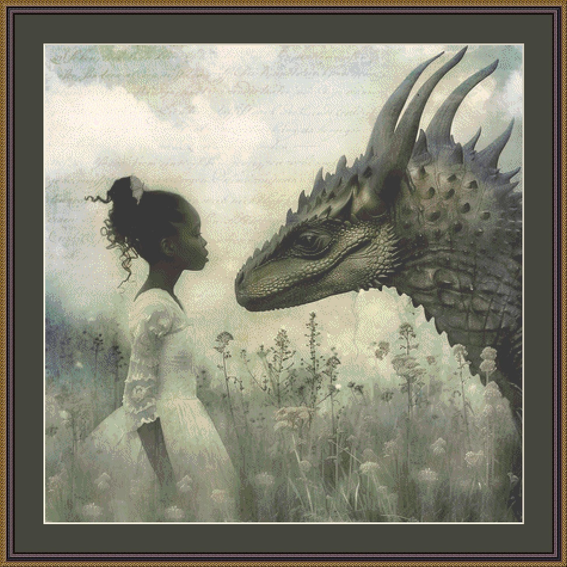 Dragon Girl 3 counted cross stitch pattern by Alisa Smith Willliams (Digital Format)