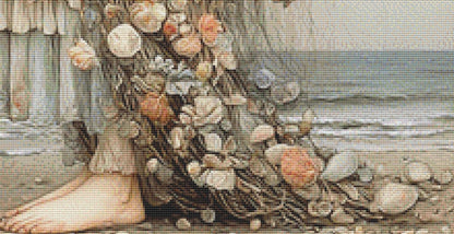 Moon Maiden (Max Size/Color) counted cross stitch pattern by Bryna T. Art & Designs (Digital Format)