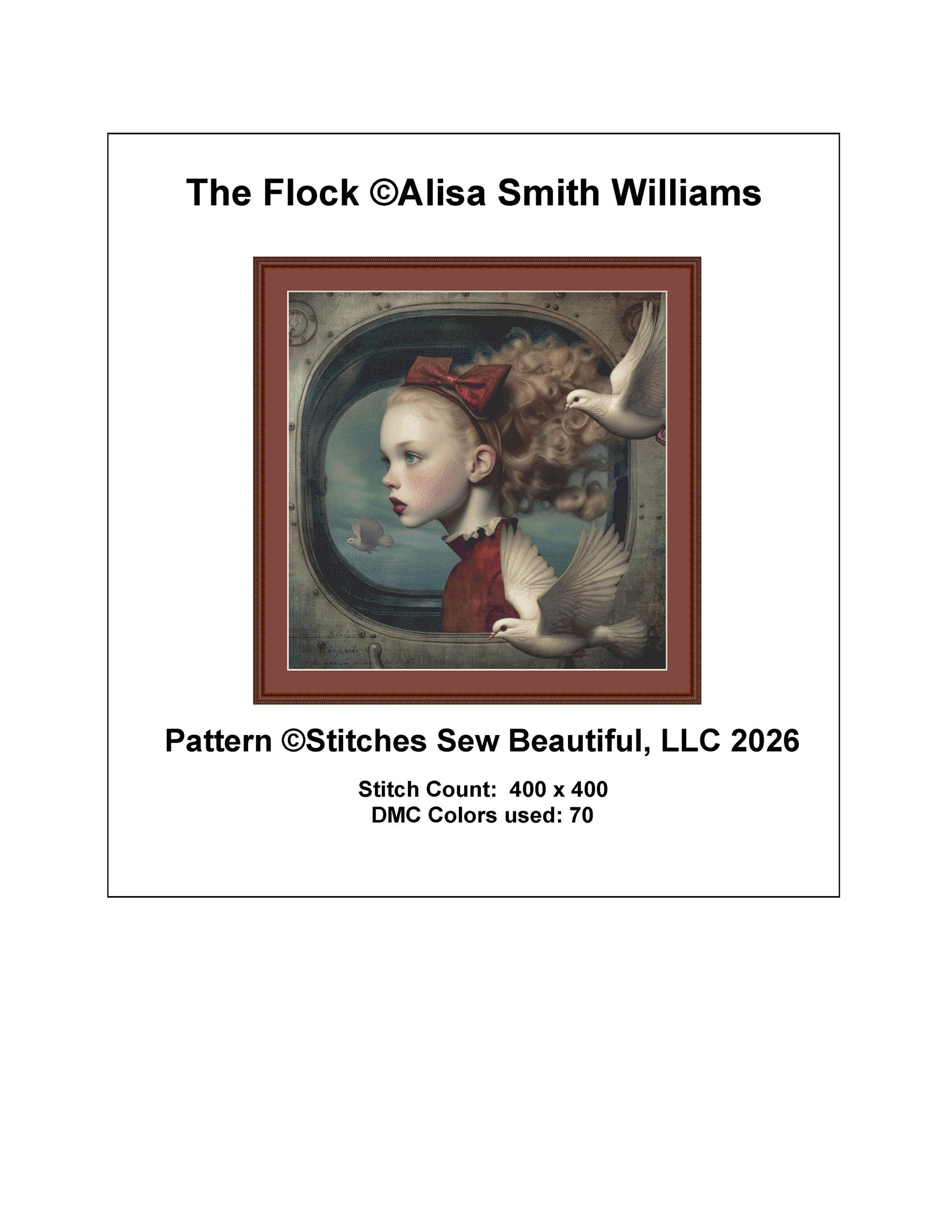 The Flock counted cross stitch pattern by Alisa Smith Williams (Digital Format)
