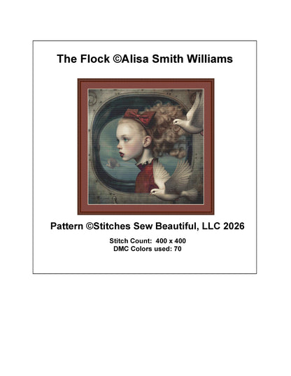The Flock counted cross stitch pattern by Alisa Smith Williams (Digital Format)