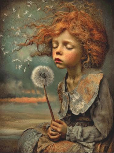 Make a Wish counted cross stitch pattern by Bryna T Art & Design (Digital Format)