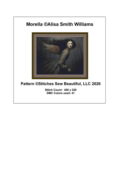 Morella counted cross stitch pattern by Alisa Smith Williams (Digital Format)