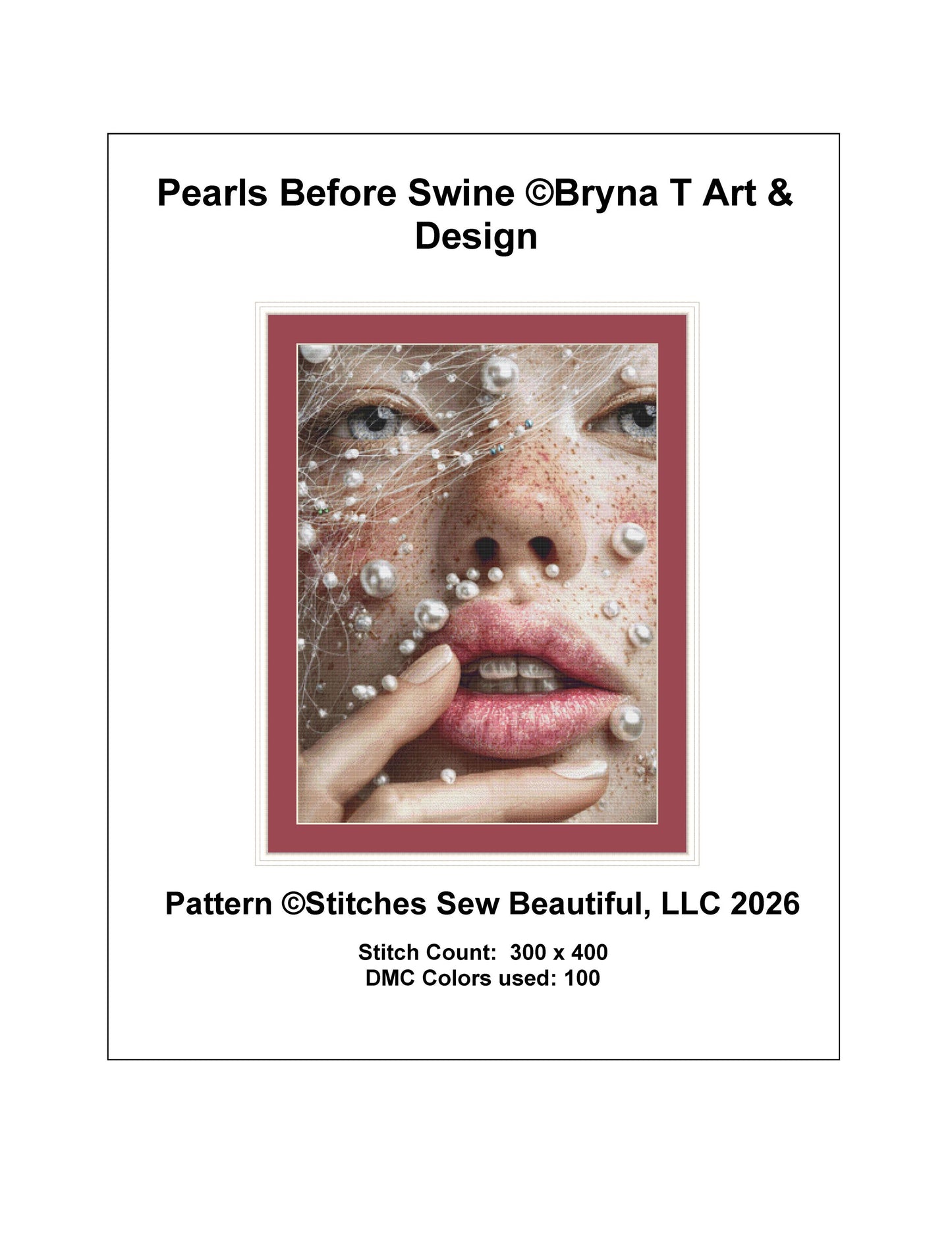 Pearls Before Swine counted cross stitch pattern by Bryna T Art & Design (Digital Format)