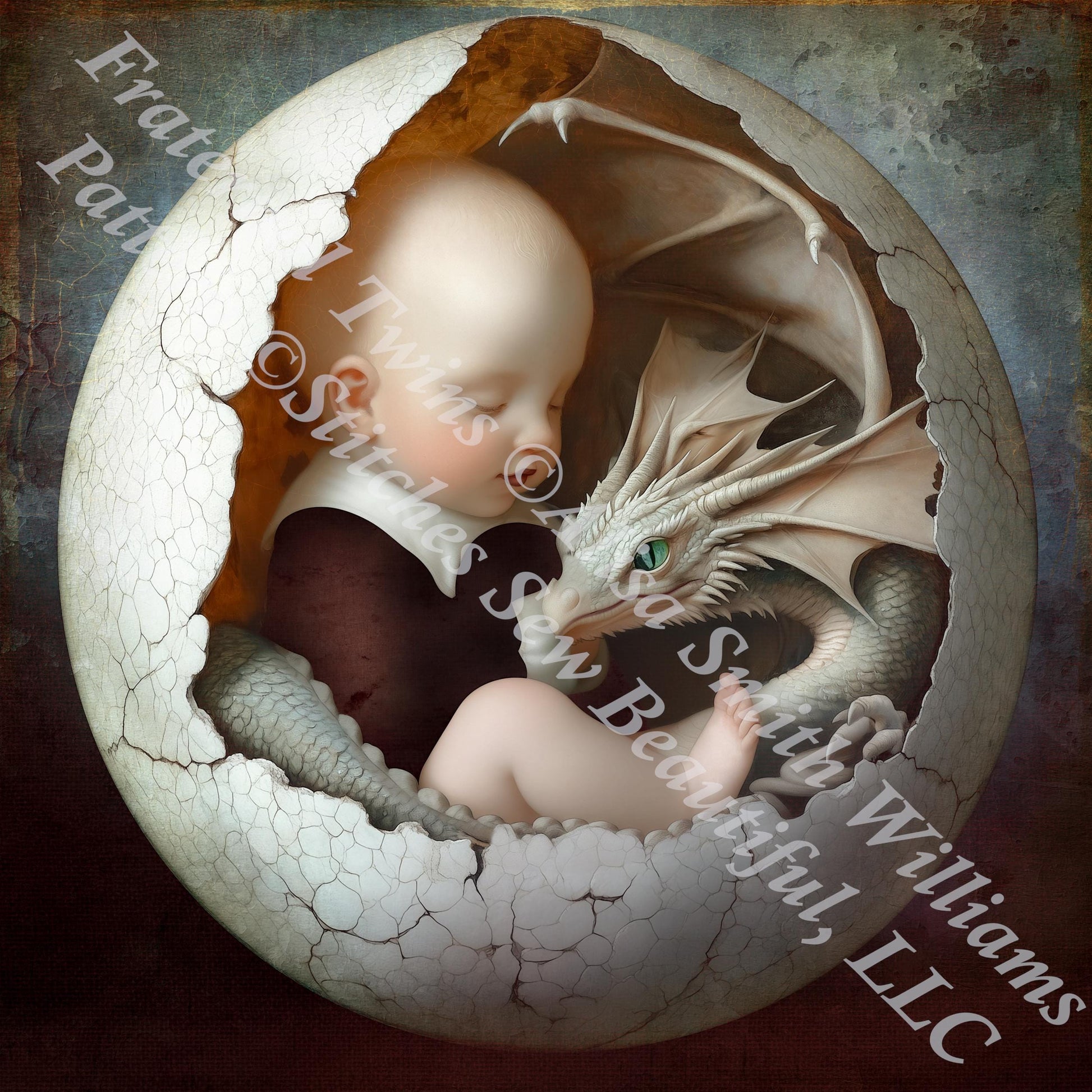 Fraternal Twins counted cross stitch pattern by Alisa Smith Williams (Digital Format)