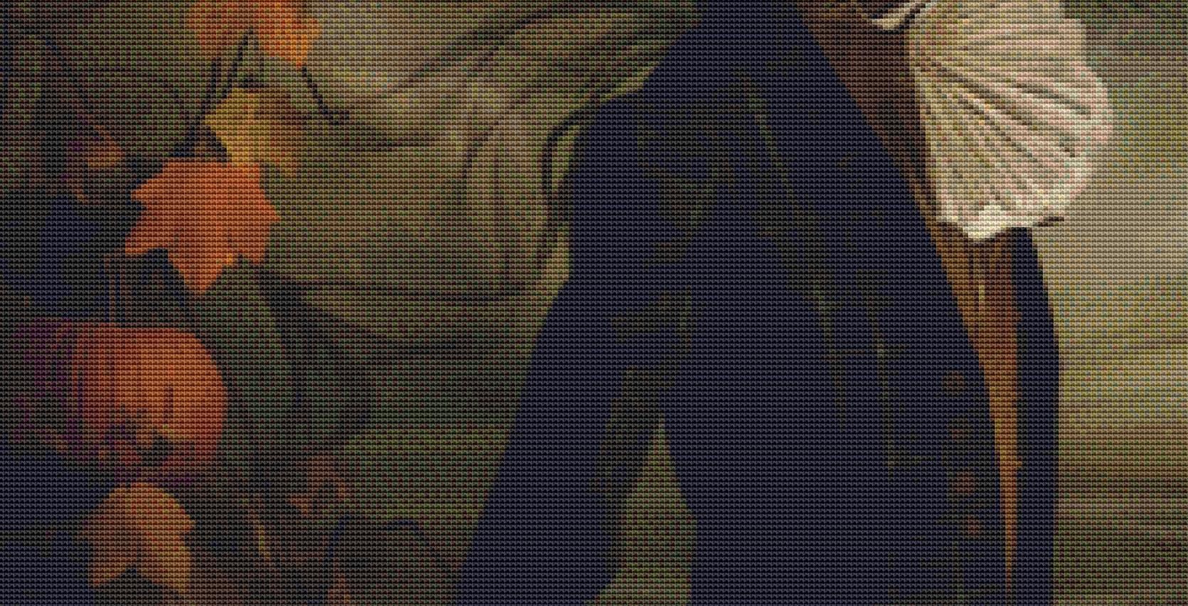 Gentleman Jack-O-Lantern counted cross stitch pattern by Alisa Smith Williams (Digital Format)