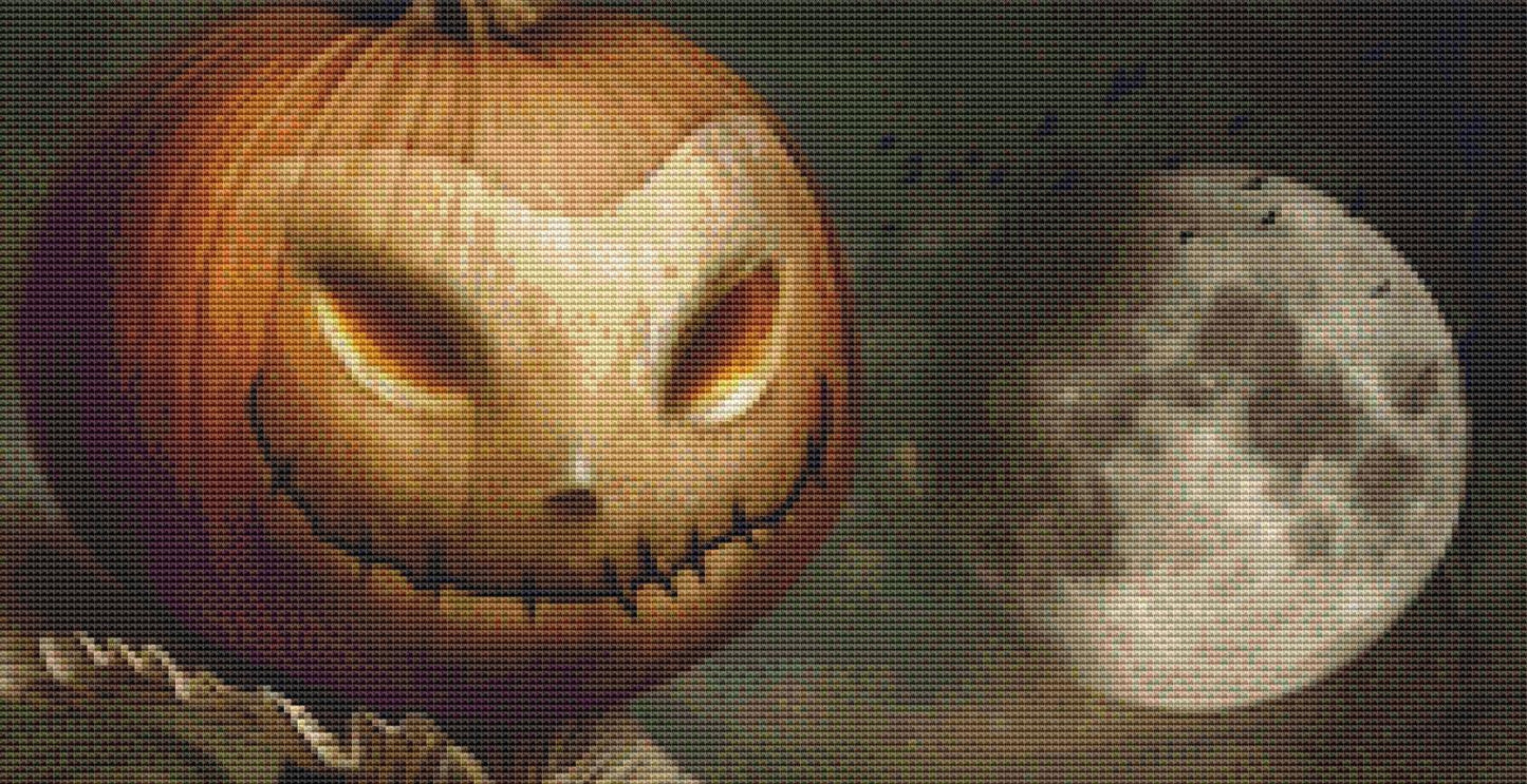 Gentleman Jack-O-Lantern counted cross stitch pattern by Alisa Smith Williams (Digital Format)