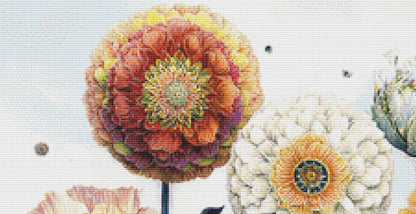 Vibrant Flower Pots 1 counted cross stitch pattern by Bryna T. Art & Design (Digital Format)