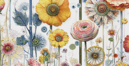Vibrant Flower Pots 1 counted cross stitch pattern by Bryna T. Art & Design (Digital Format)