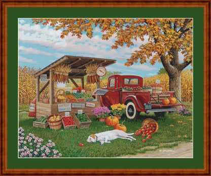 A Taste of Autumn full coverage counted cross stitch pattern by John Sloane (Digital Format)