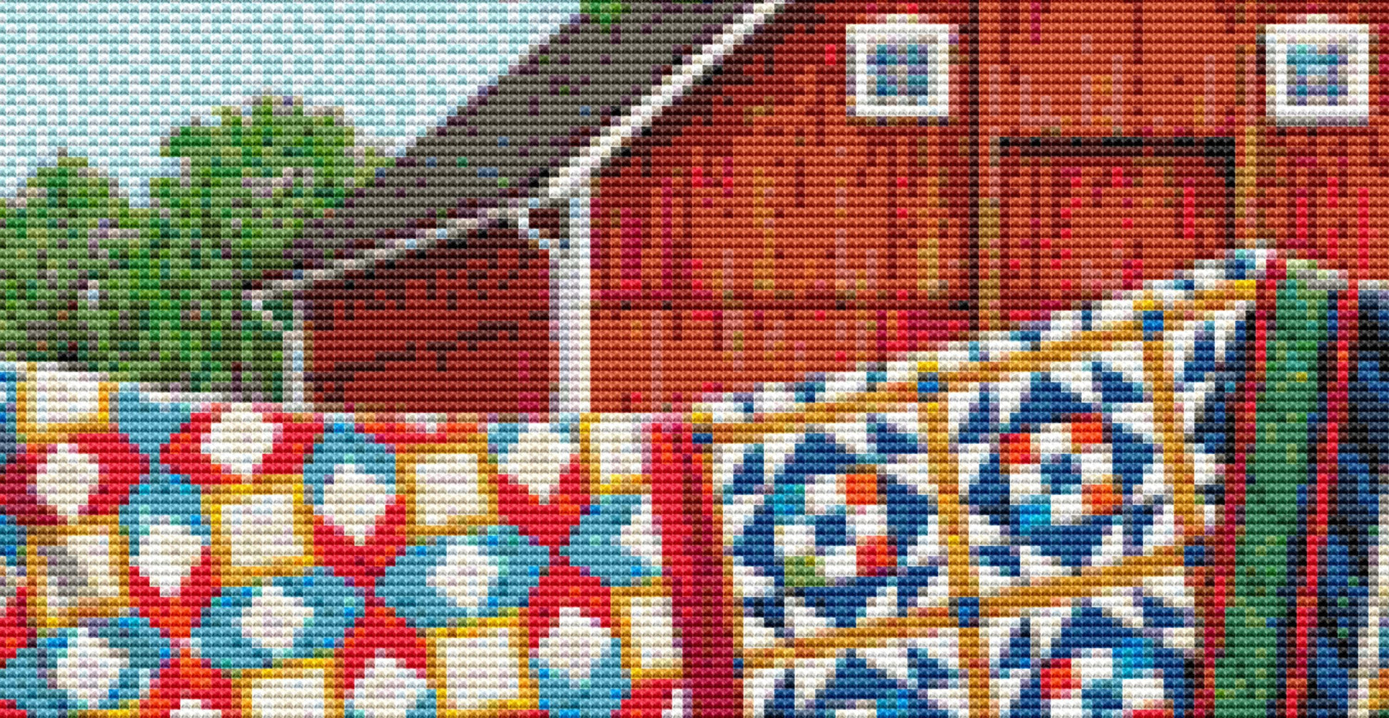 Fresh Eggs and More full coverage counted cross stitch pattern by John Sloane (Digital Format)