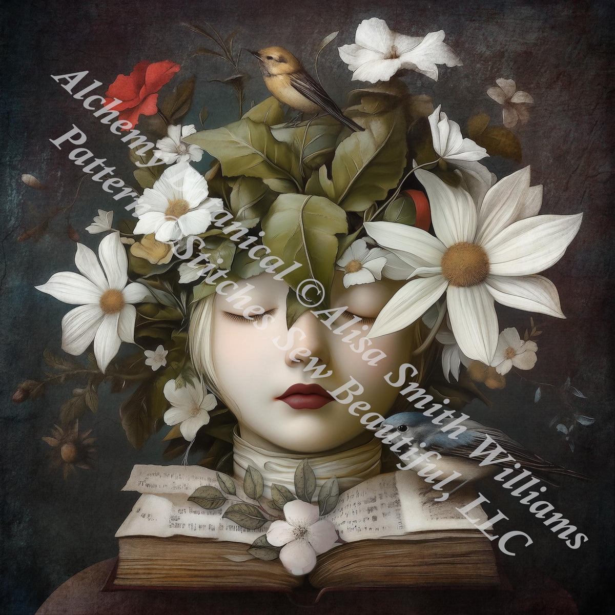 Alchemy Botanical (Small) counted cross stitch pattern by Alisa Smith Williams (Digital Format)