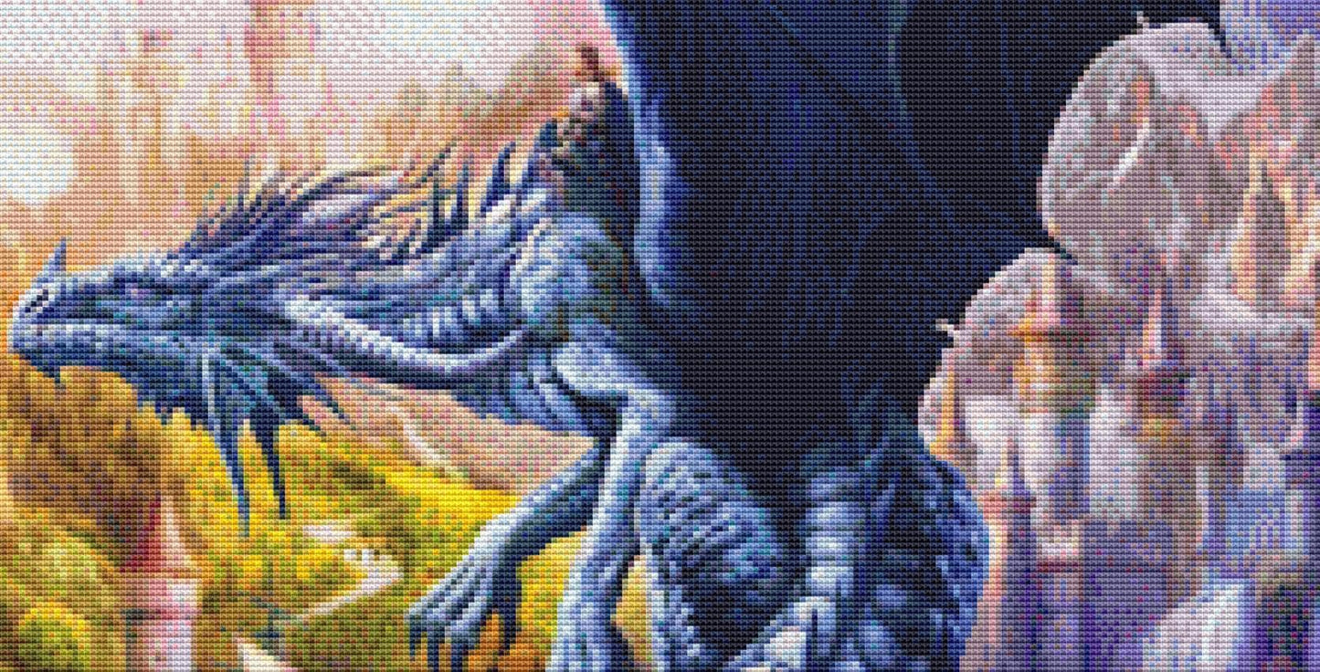 Dragon Castle counted cross stitch pattern by Jan Patrik Krasny, Licensed by MGL, www.mglart.com (Digital Format)