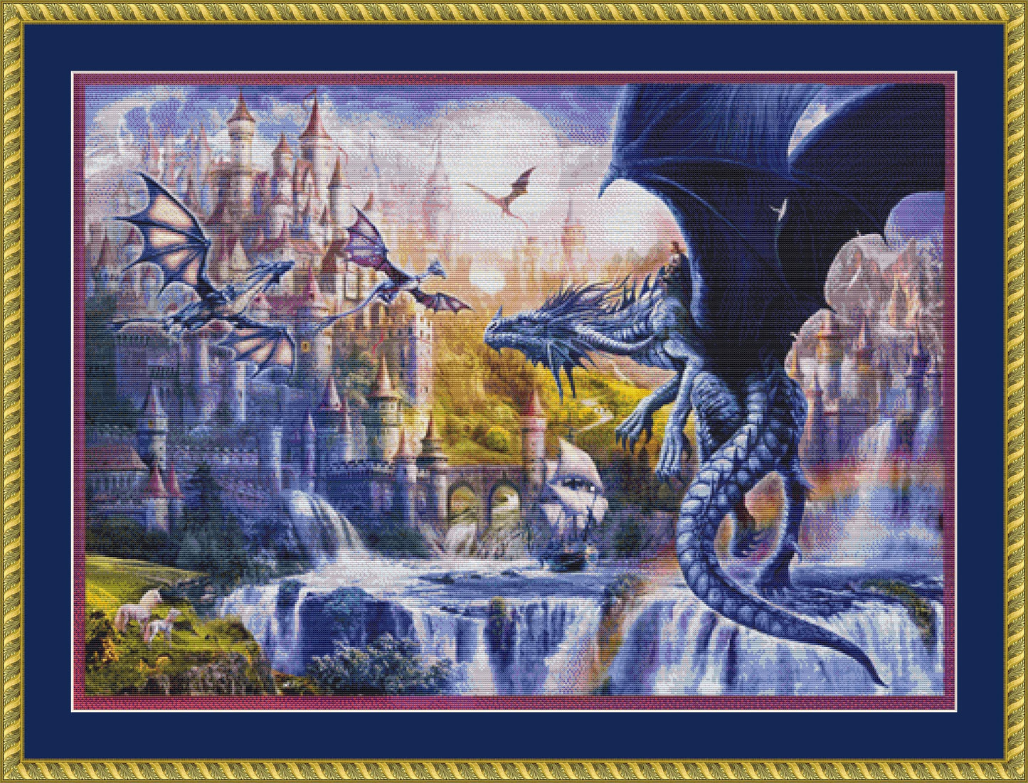 Dragon Castle counted cross stitch pattern by Jan Patrik Krasny, Licensed by MGL, www.mglart.com (Digital Format)
