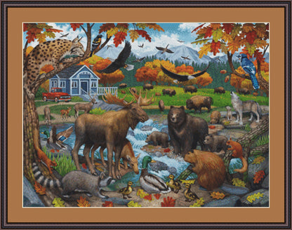 North American Wildlife counted cross stitch pattern by Artbeat Studio, Licensed by MGL, www.mglart.com (Digital Format)
