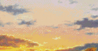 Sunset Lion & Cub counted cross stitch pattern by Chris Hiett, Licensed by MGL, www.mglart.com (Digital Format)