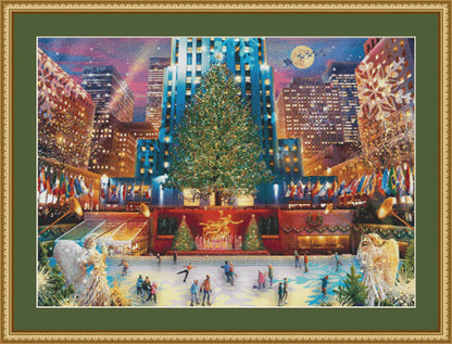 Rockefeller Christmas Joy counted cross stitch pattern by Artbeat Studio, Licensed by MGL, www.mglart.com (Digital Format)