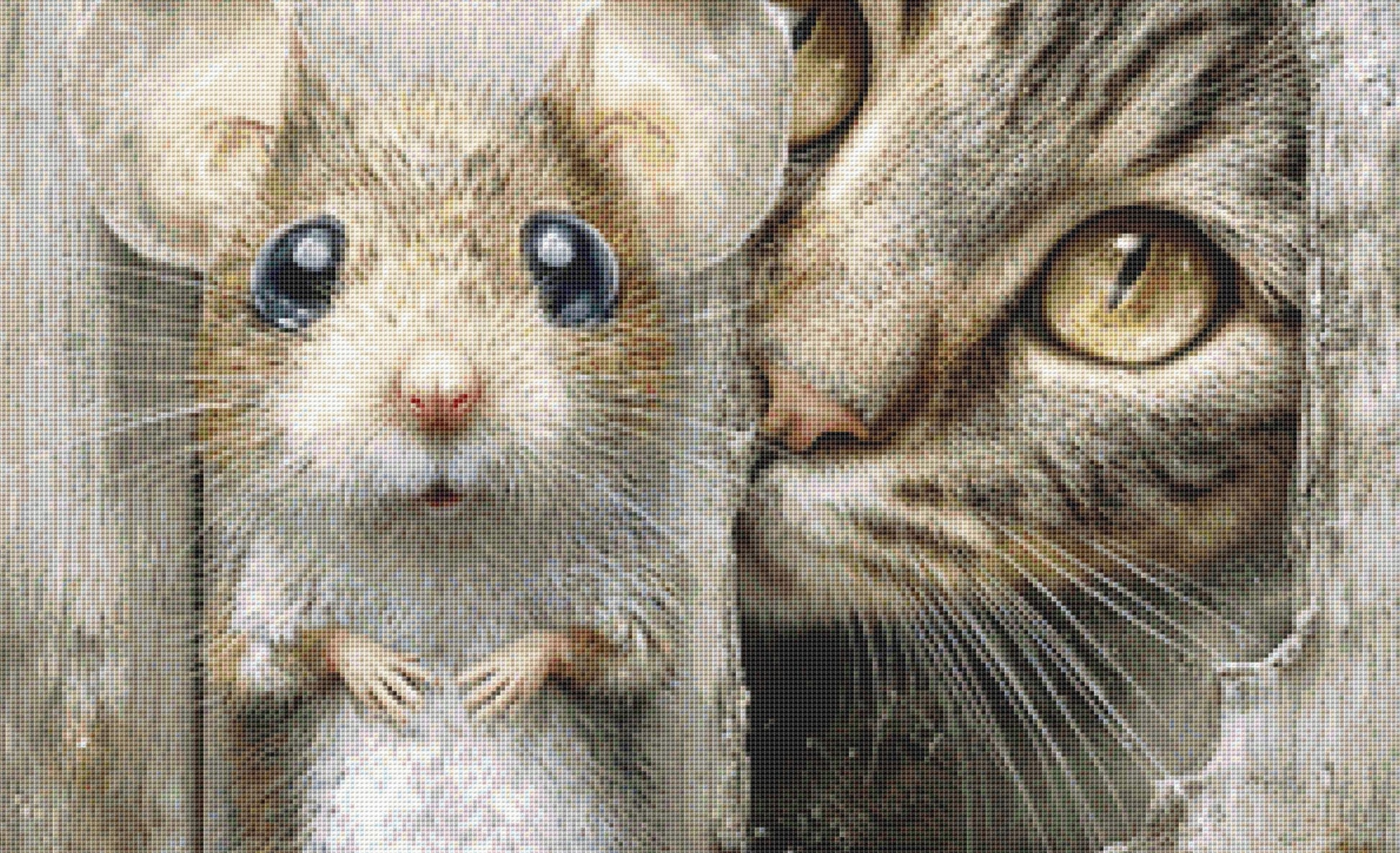 Cat and Mouse counted cross stitch pattern by Bryna T. Art & Design (Digital Format)