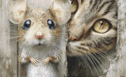 Cat and Mouse counted cross stitch pattern by Bryna T. Art & Design (Digital Format)