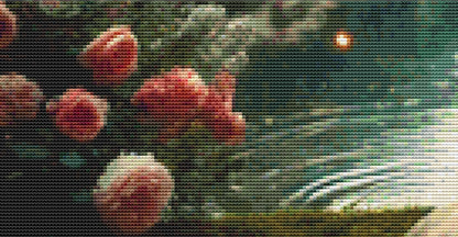 Refelctions of Roses counted cross stitch pattern by Mystic Vision Gallery (Digital Format)