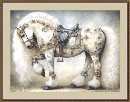 Decorated Horse 1 counted cross stitch pattern by Bryna T Art & Design (Digital Format)
