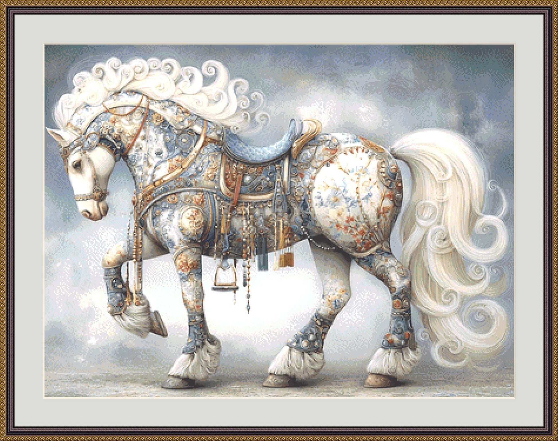 Decorated Horse 2 counted cross stitch pattern by Bryna T Art & Design (Digital Format)