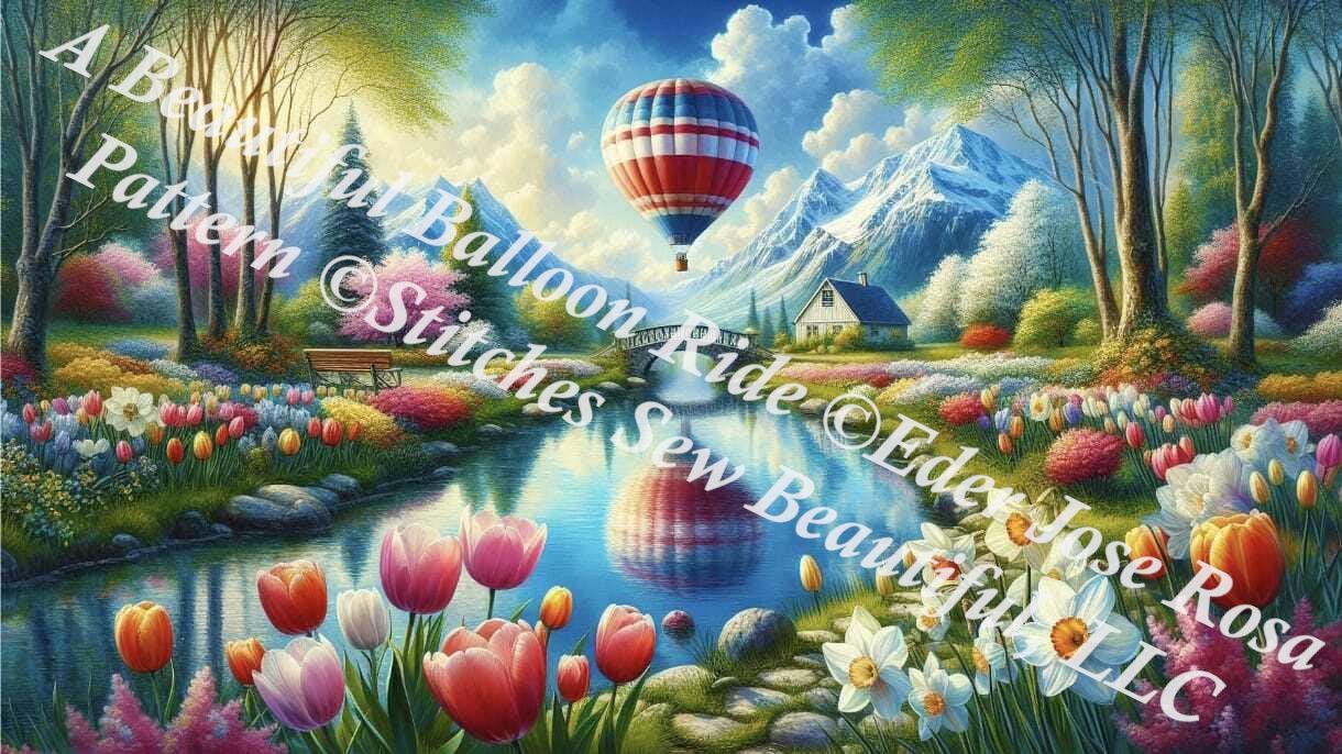 A Beautiful Balloon Ride counted cross stitch pattern by Eder Jose Rosa (Digital Format)