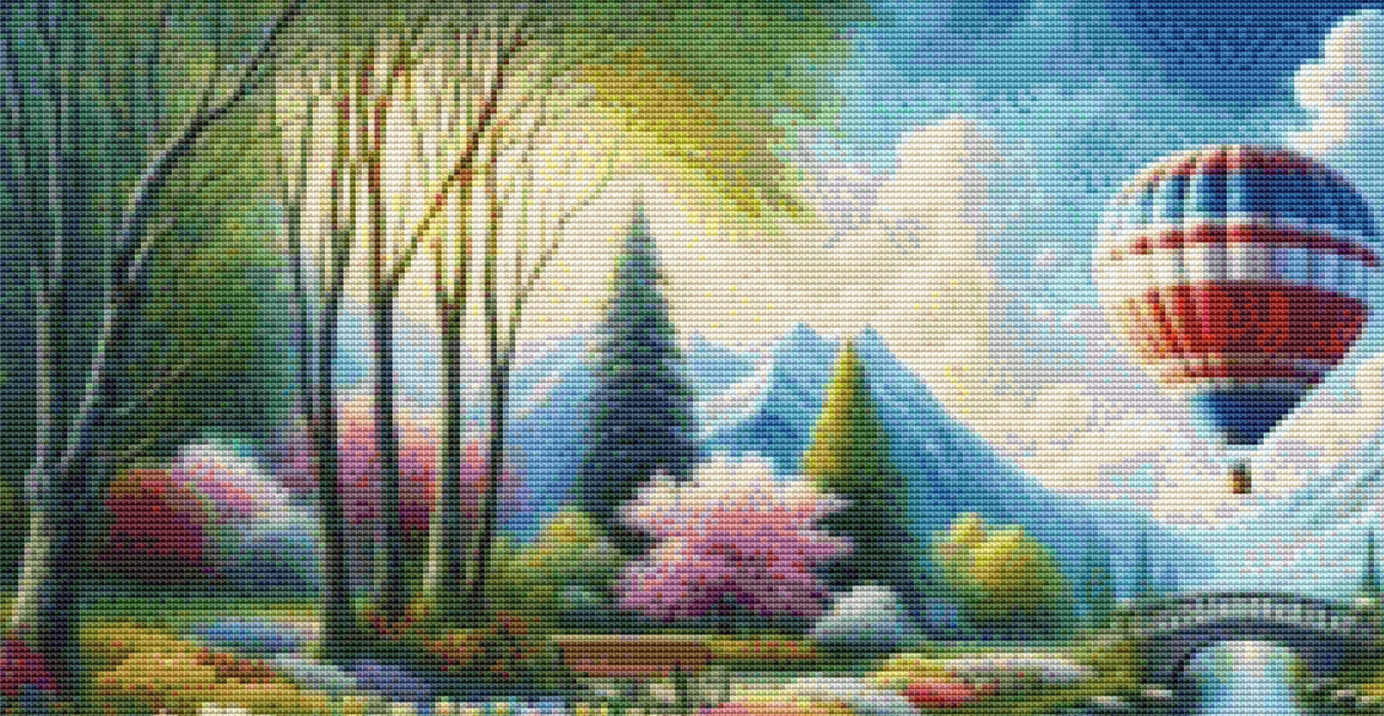 A Beautiful Balloon Ride counted cross stitch pattern by Eder Jose Rosa (Digital Format)