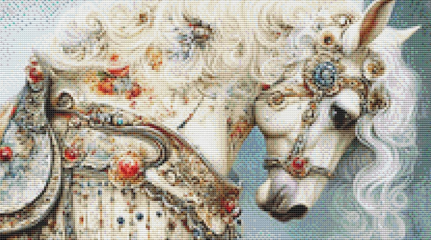 Decorated Horse 3 counted cross stitch pattern by Bryna T Art & Design (Digital Format)