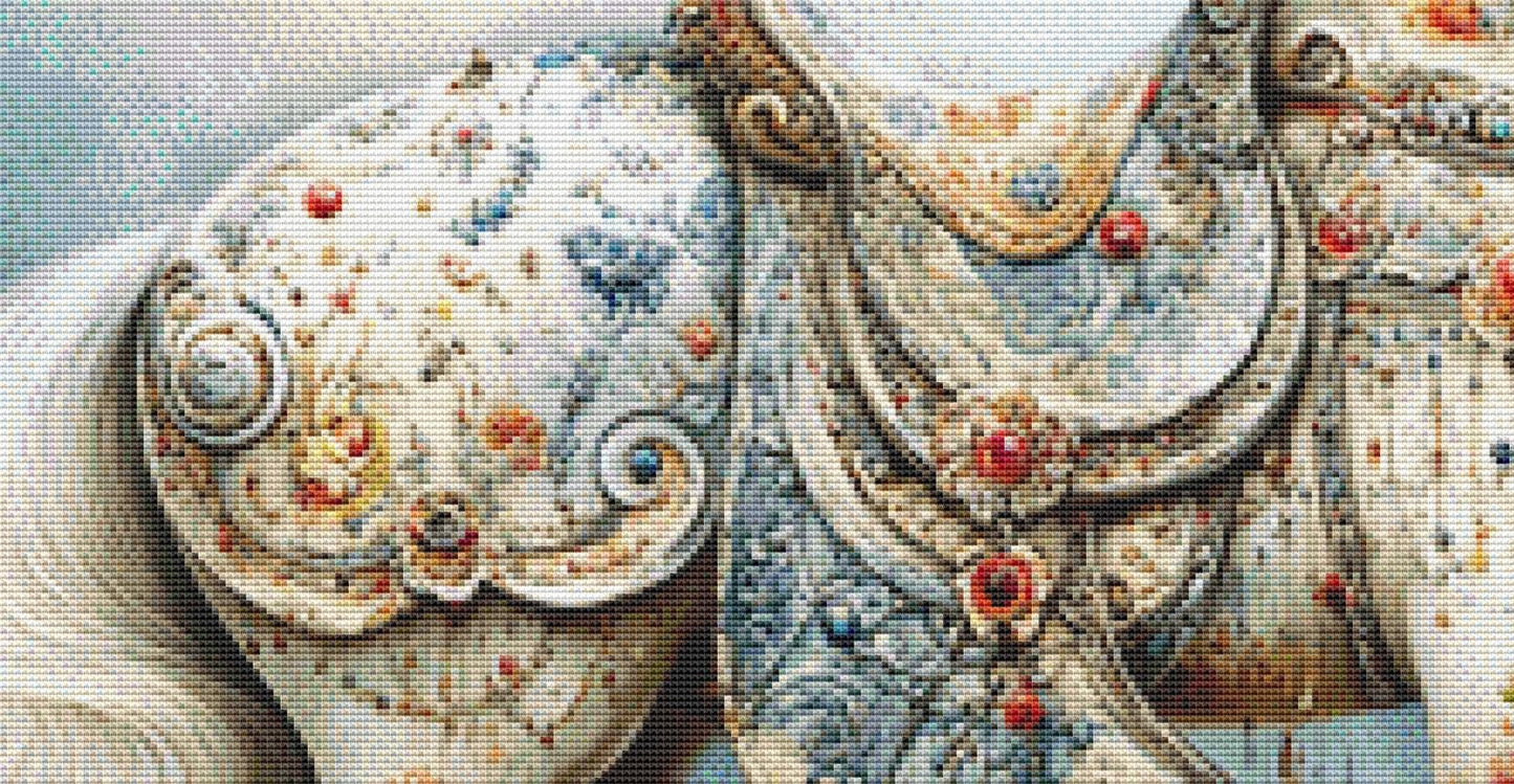 Decorated Horse 3 counted cross stitch pattern by Bryna T Art & Design (Digital Format)
