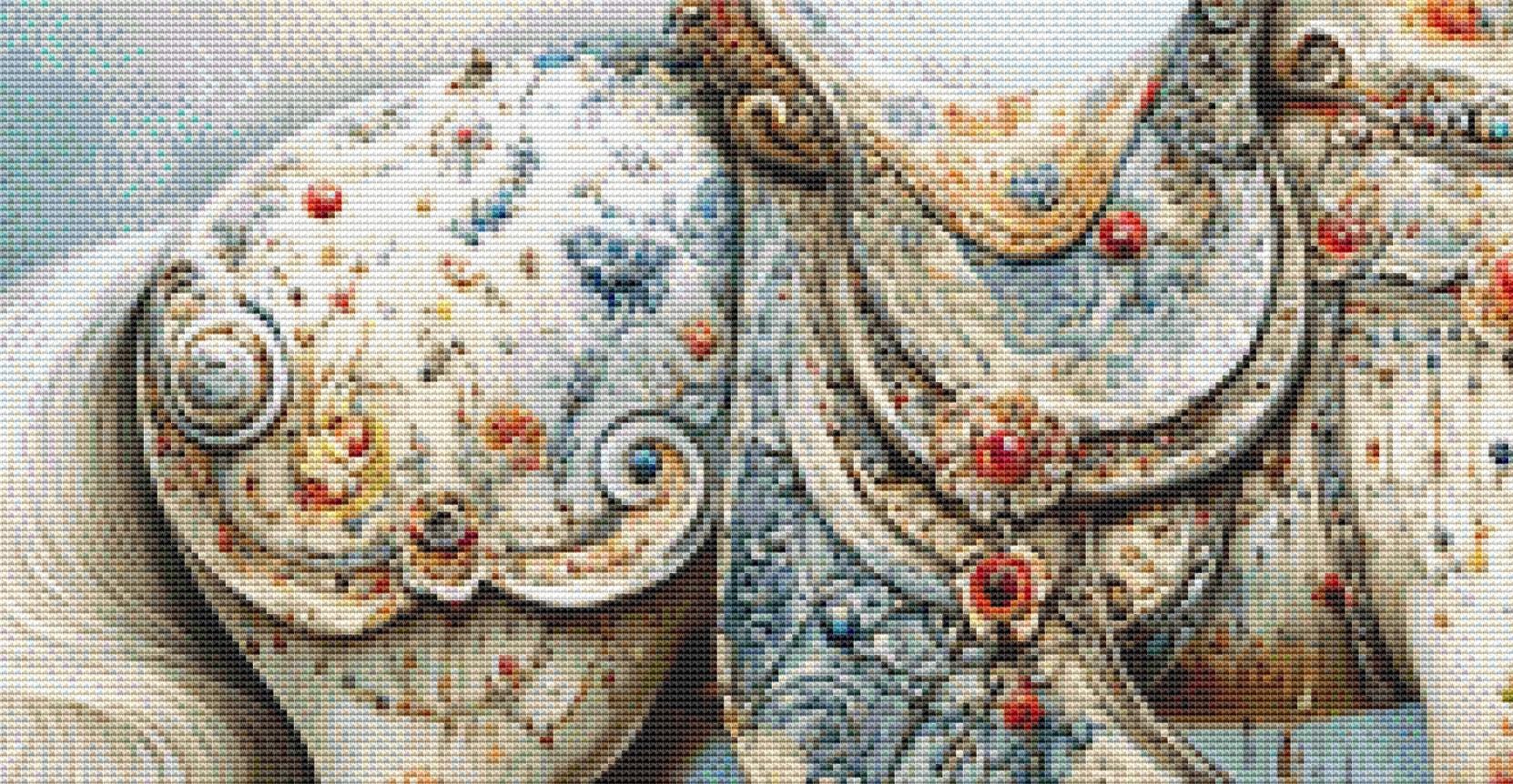 Decorated Horse 3 counted cross stitch pattern by Bryna T Art & Design (Digital Format)