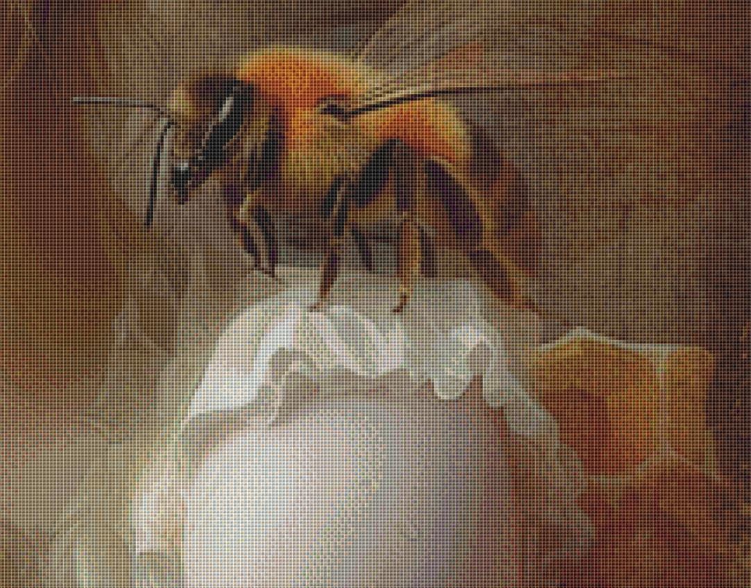 The Queen Bee (Max Size/Color) counted cross stitch pattern by Alisa Smith Willliams (Digital Format)