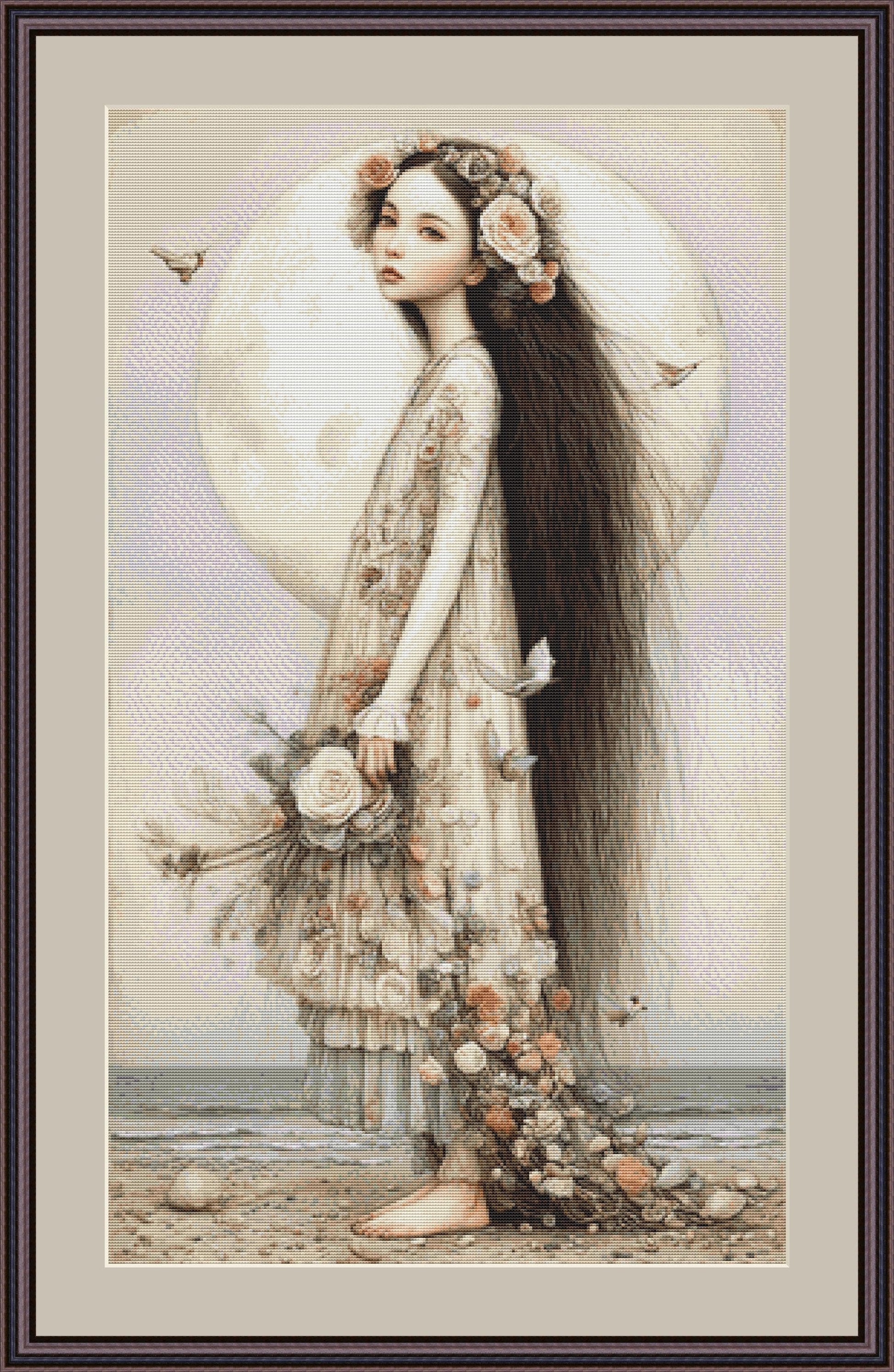 Moon Maiden counted cross stitch pattern by Bryna T Art & Design (Digital Format)