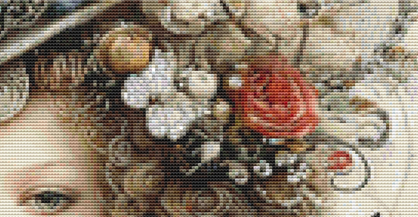 Victorian Floral Maiden counted cross stitch pattern by Bryna T Art & Design (Digital Format)