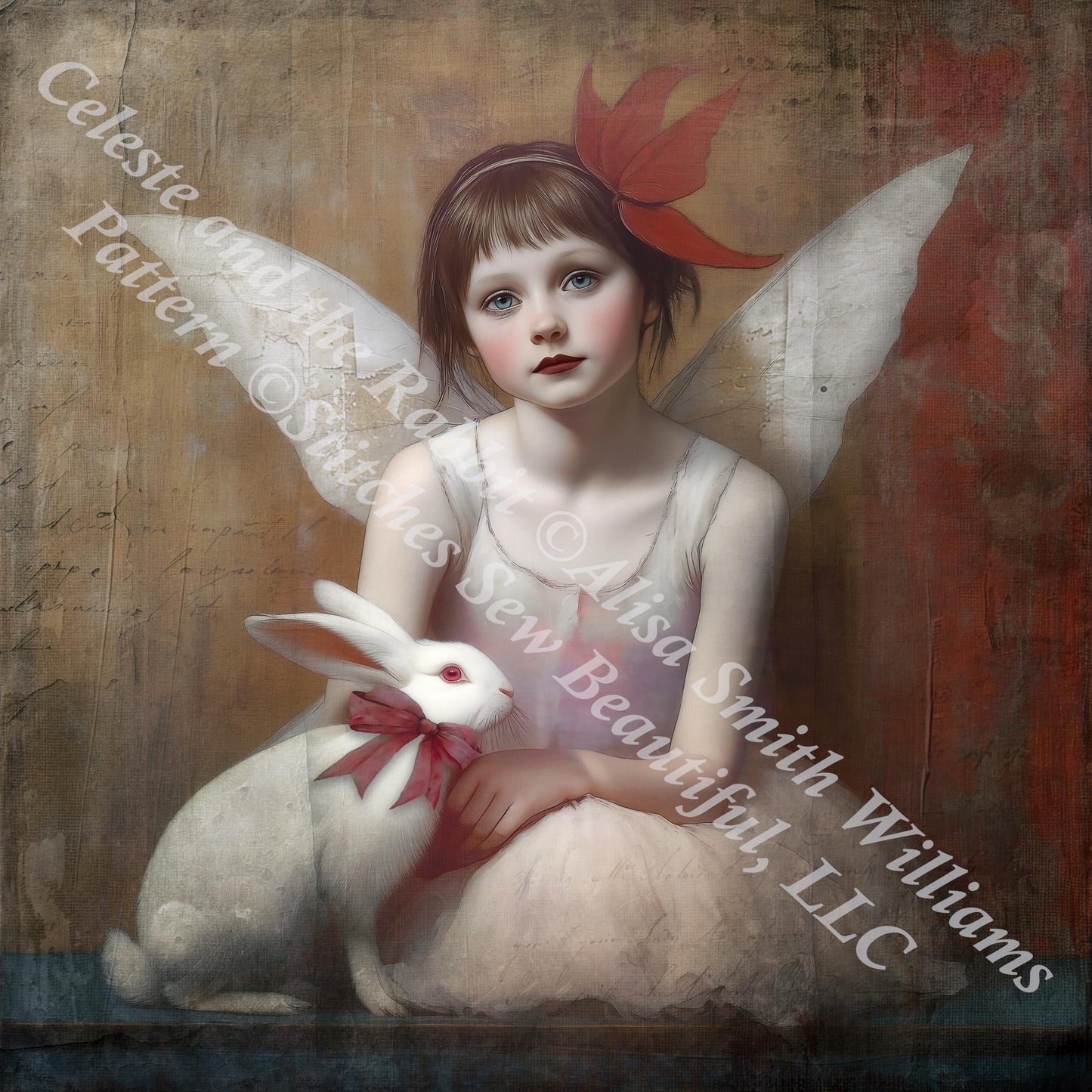 Celeste and the Rabbit counted cross stitch pattern by Alisa Smith Williams (Digital Format)