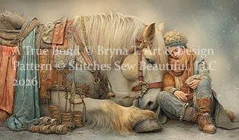 A True Bond counted cross stitch pattern by Bryna T Art & Design (Digital Format)