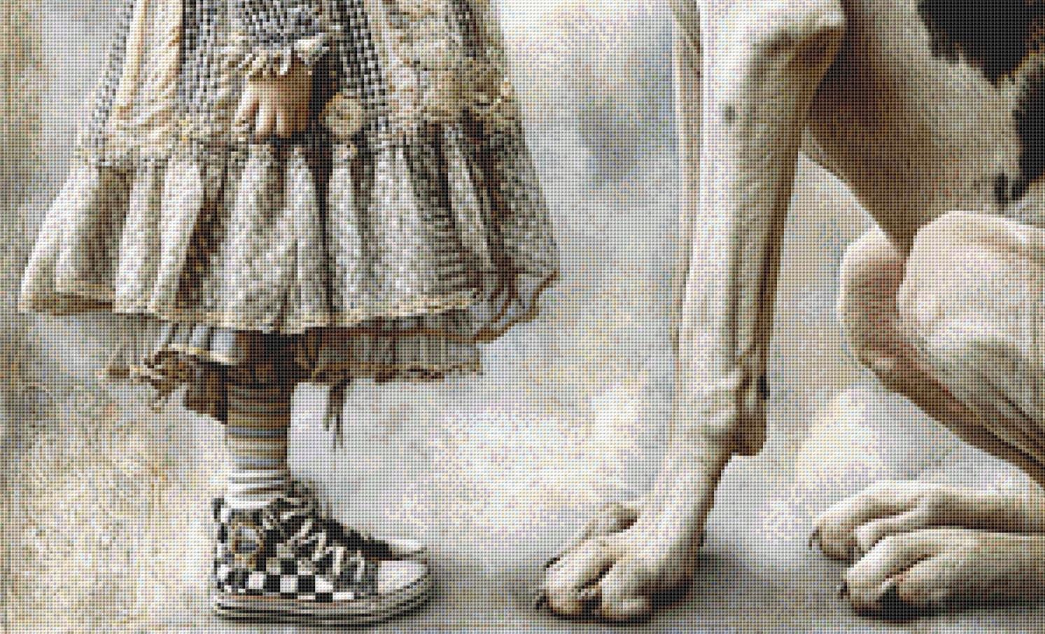 A Great Dane and His Favorite Girl counted cross stitch pattern by Bryna T Art & Design (Digital Format)