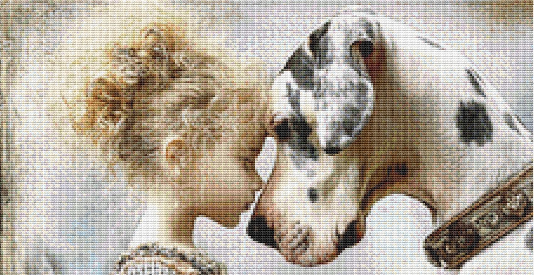 A Great Dane and His Favorite Girl counted cross stitch pattern by Bryna T Art & Design (Digital Format)