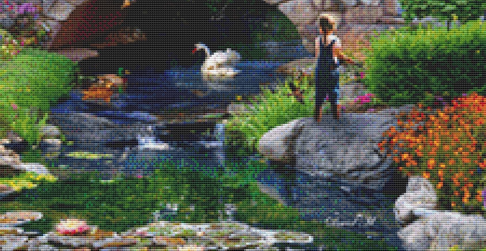 Grandpa's Farm (Max Color) counted cross stitch pattern by David Maclean, Licensed by MGL, www.mglart.com (Digital Format)