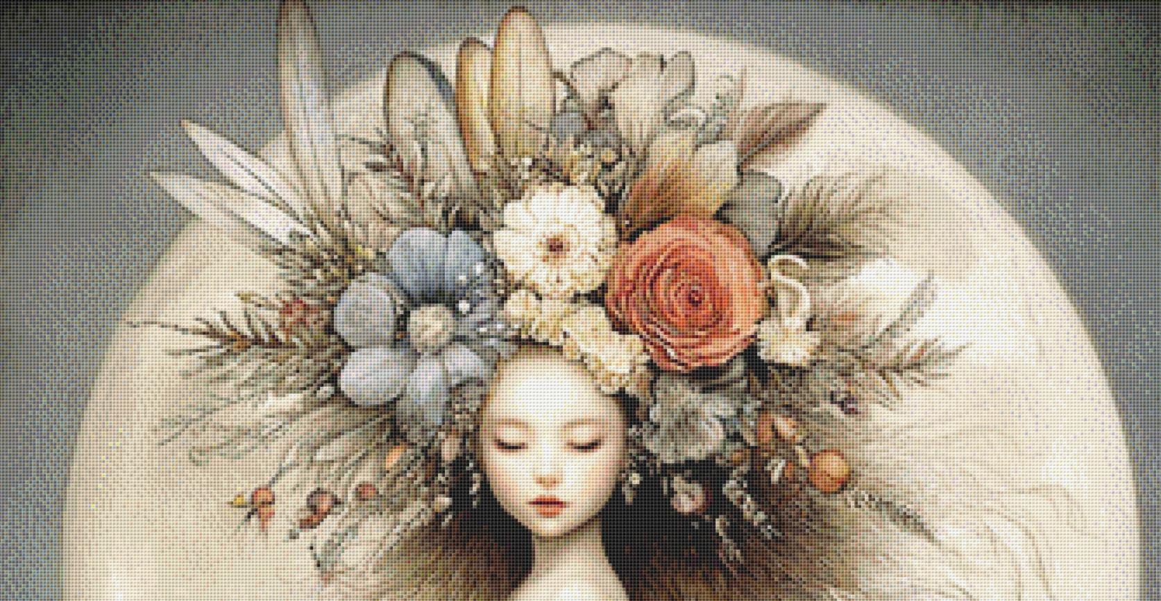Moonstruck (Max Size/Color) counted cross stitch pattern by Bryna T Art & Design (Digital Format)