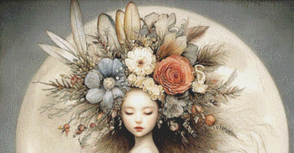 Moonstruck (Max Size/Color) counted cross stitch pattern by Bryna T Art & Design (Digital Format)