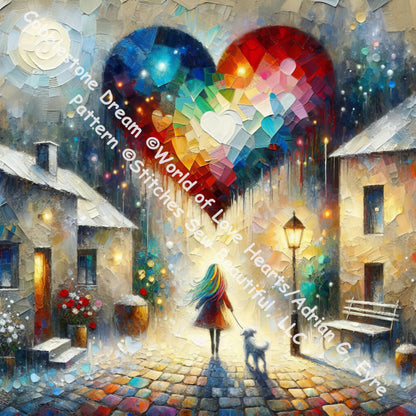 Cobblestone Dream (Small) counted cross stitch pattern by World of Love Hearts/Adrian G. Eyre (Digital Format)
