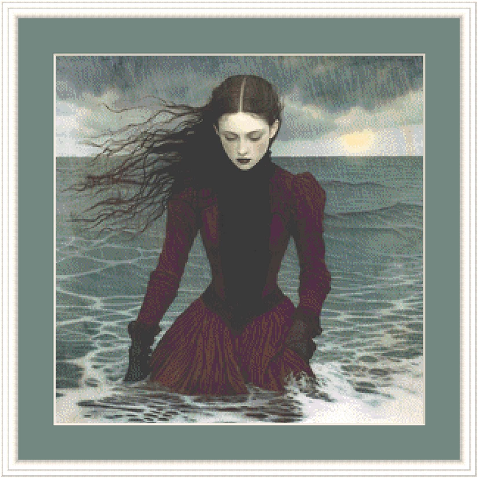 The Rain (Small) counted cross stitch pattern by Alisa Smith Williams (Digital Format)