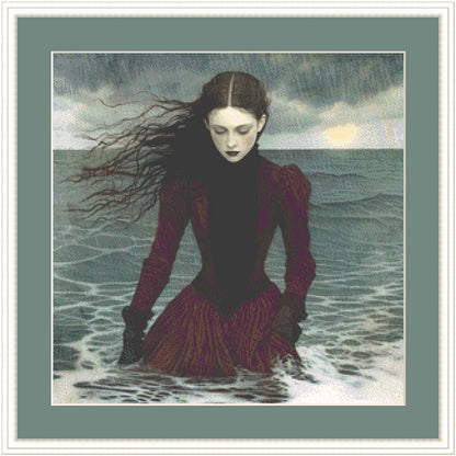 The Rain (Small) counted cross stitch pattern by Alisa Smith Williams (Digital Format)