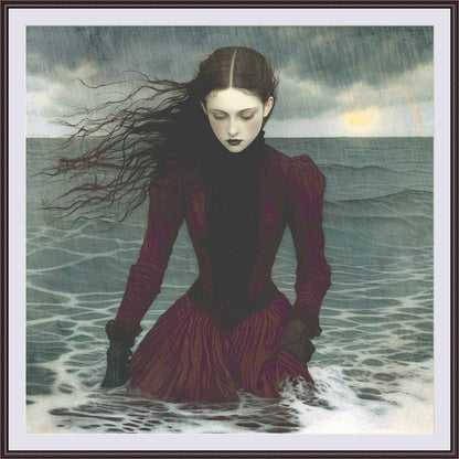 The Rain (Max Size/Color) counted cross stitch pattern by Alisa Smith Williams (Digital Format)