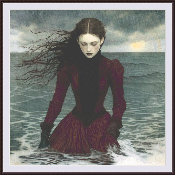 The Rain (Max Size/Color) counted cross stitch pattern by Alisa Smith Williams (Digital Format)