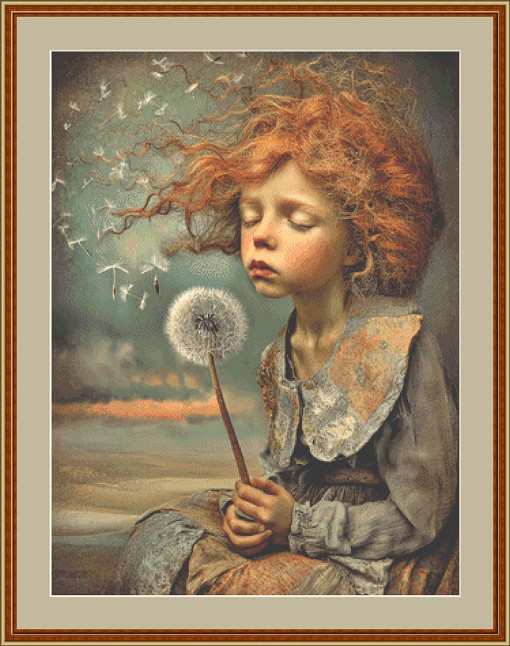 Make a Wish counted cross stitch pattern by Bryna T Art & Design (Digital Format)
