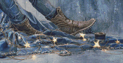 Stitching Denim Dreams counted cross stitch pattern by Bryna T Art & Design (Digital Format)