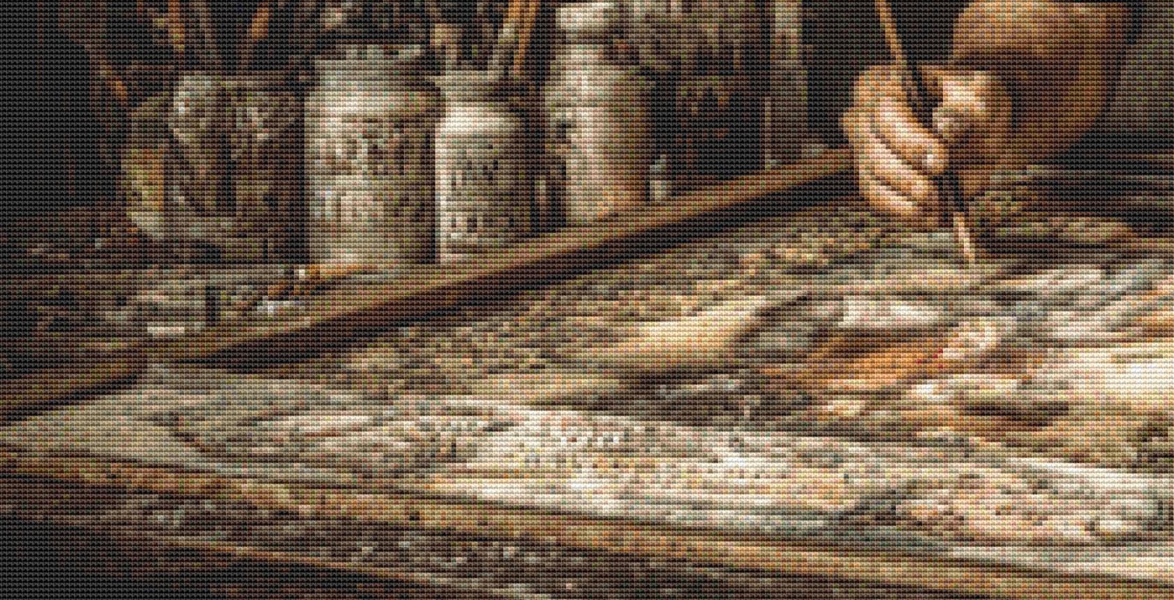 Xylographer counted cross stitch pattern by Bryna T. Art & Design (Digital Format)