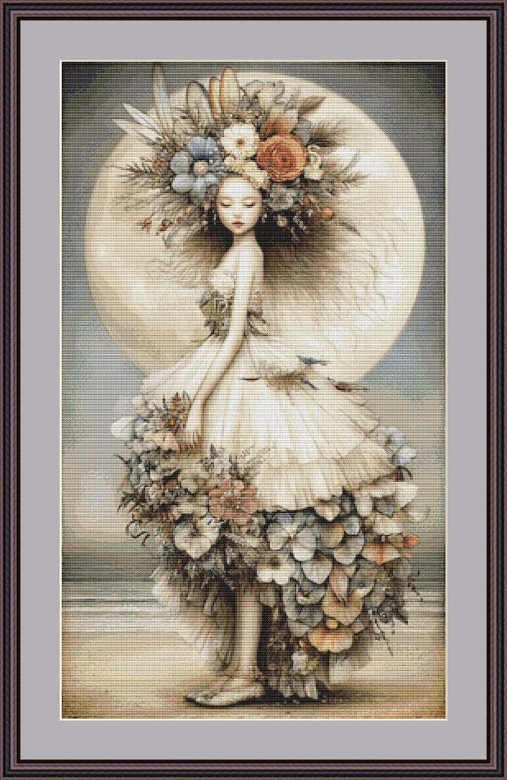 Moonstruck counted cross stitch pattern by Bryna T Art & Design (Digital Format)