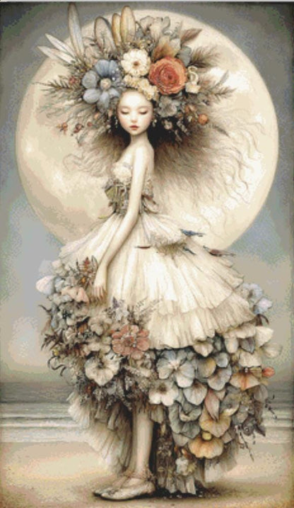 Moonstruck counted cross stitch pattern by Bryna T Art & Design (Digital Format)